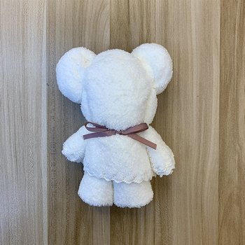 天鵝絨毛巾-蕾絲可愛熊造型_0